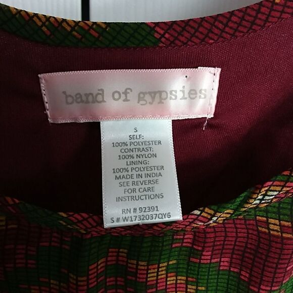 Band Of Gypsies Print Dress Sz S - Picture 6 of 6